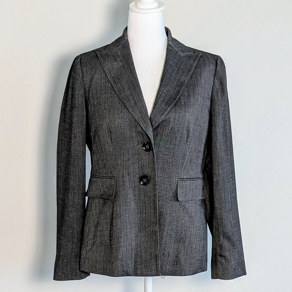KASPER Women's Fully Lined Pinstriped Pantsuit  Size 6 Gray  NWOT